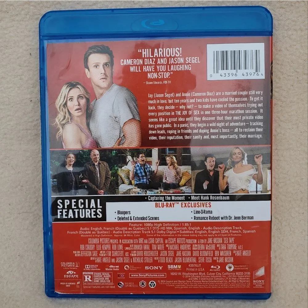Sex Tape film Blu-ray